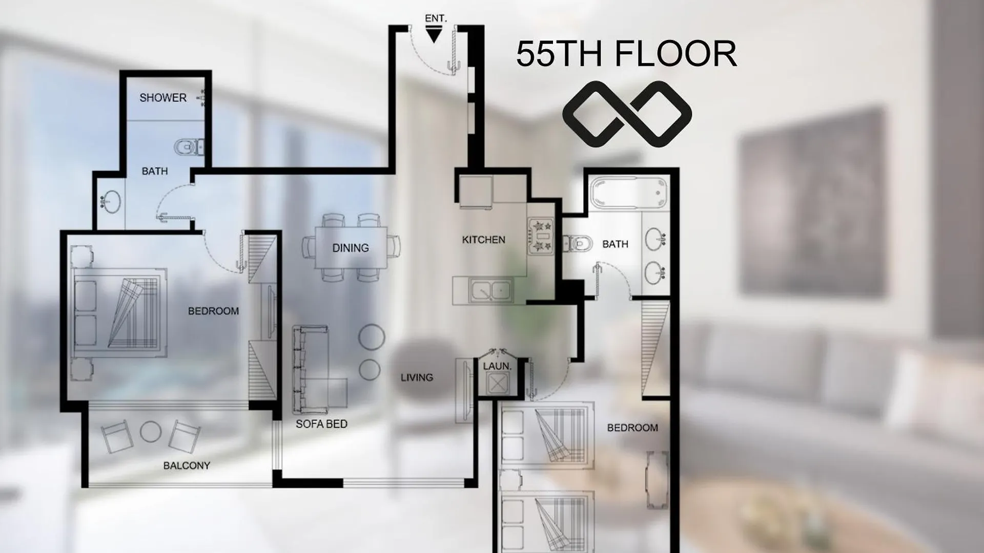 55Th High Floor - 2 Bedroom Apartment With Full Burj Khalifa & Fountain View, Close To Dubail Mall - Downtown Dubai By Stayfinity Max 8 Guests United Arab Emirates